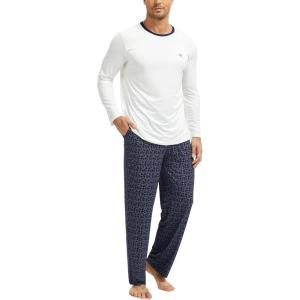GYS Premium Men’s Pajama Sets Bamboo Viscose Long Sleeve Sleepwear and Style(Line Gys)