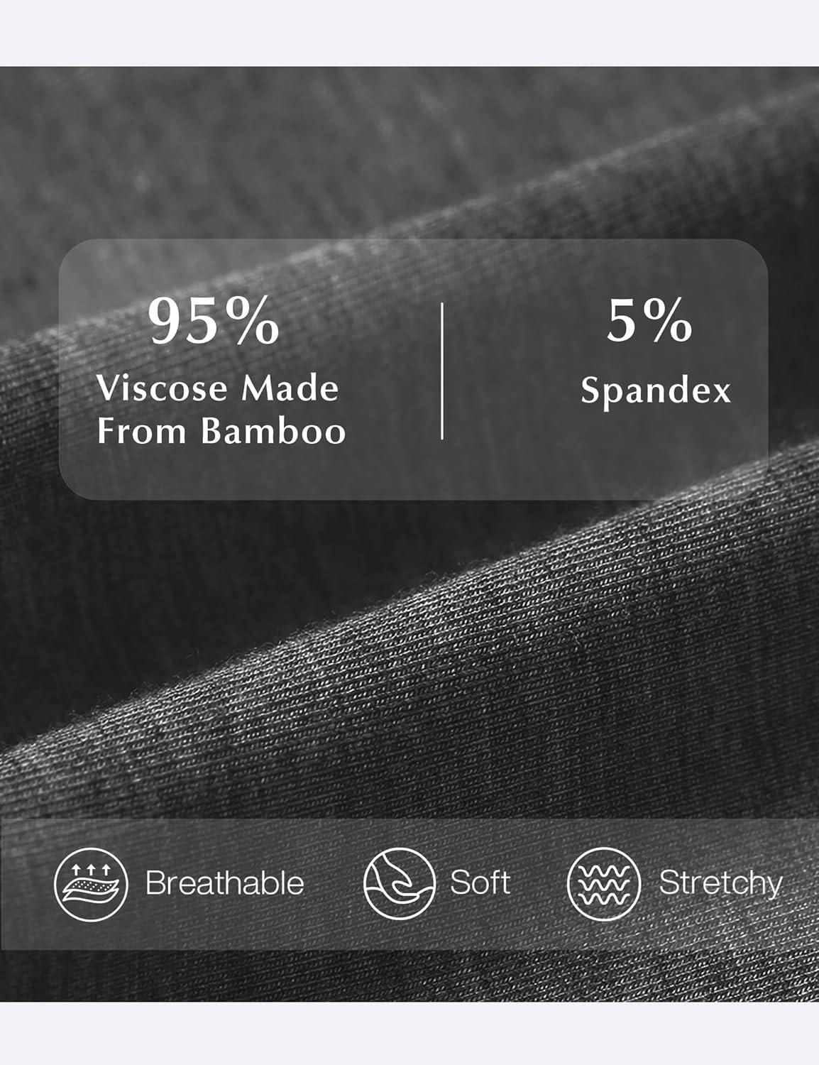 imageGYS Bamboo Viscose Mens Pajama Sets Short Sleeve Tops with Shorts 2 Pieces Sleep SetBlack Melange