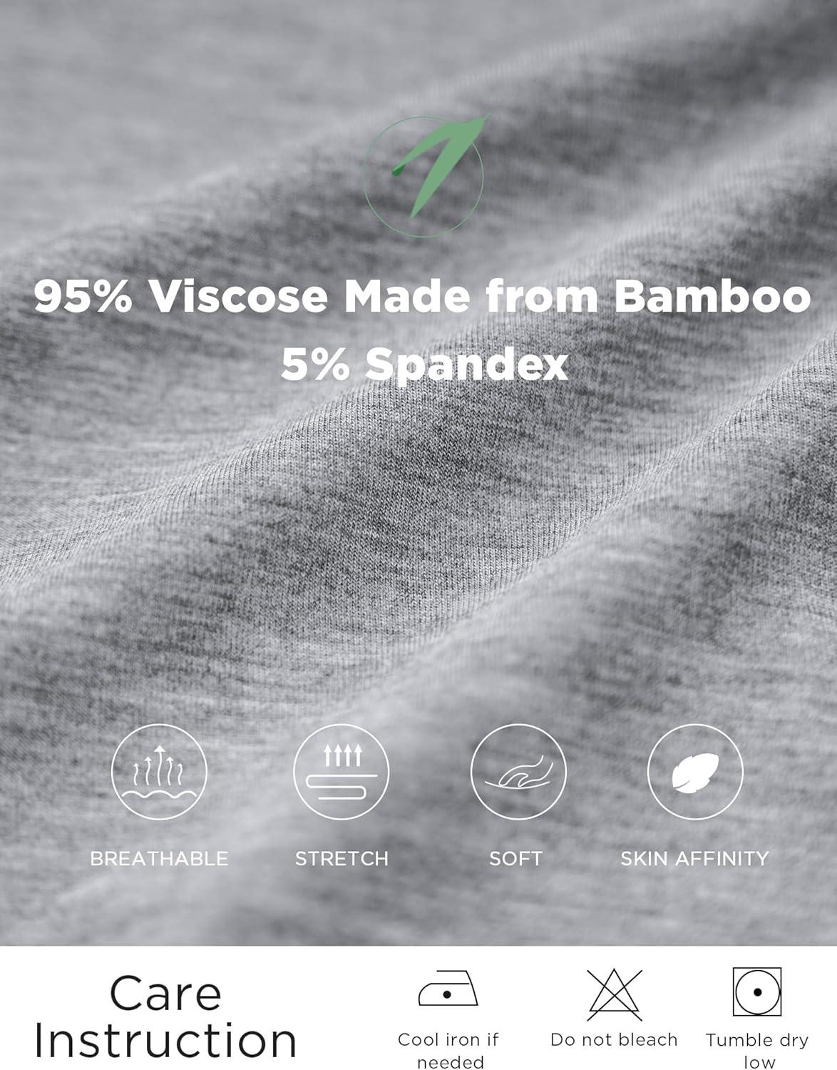 imageGYS Bamboo Viscose Pajamas Tops for Women Cooling Basic TShirt Soft Short Sleeve Sleep Shirts Lightweight Pj ShirtHeather Grey
