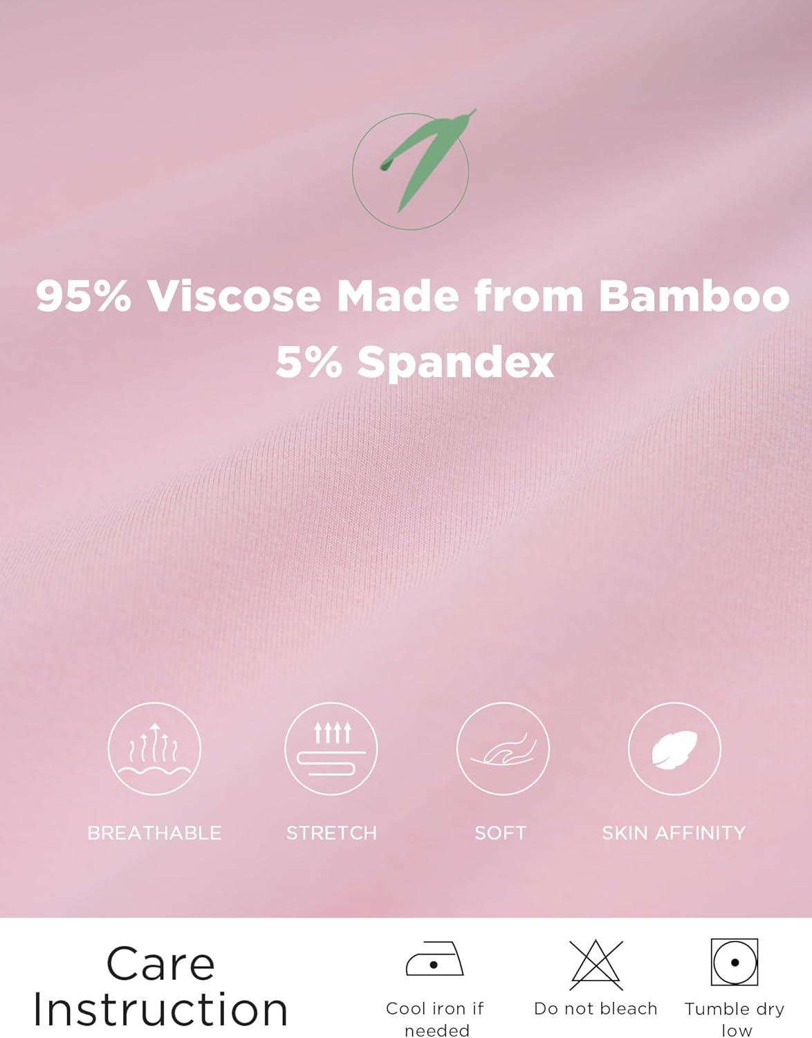 imageGYS Bamboo Viscose Pajamas Tops for Women Cooling Basic TShirt Soft Short Sleeve Sleep Shirts Lightweight Pj ShirtPink