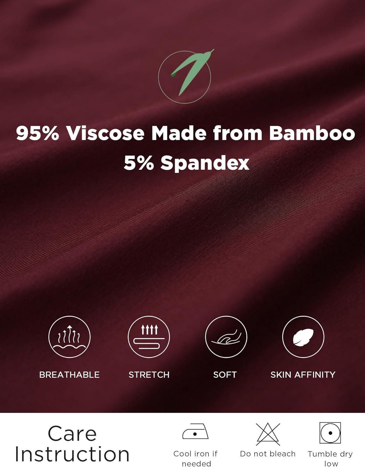 imageGYS Bamboo Viscose Pajamas Tops for Women Cooling Basic TShirt Soft Short Sleeve Sleep Shirts Lightweight Pj ShirtWine