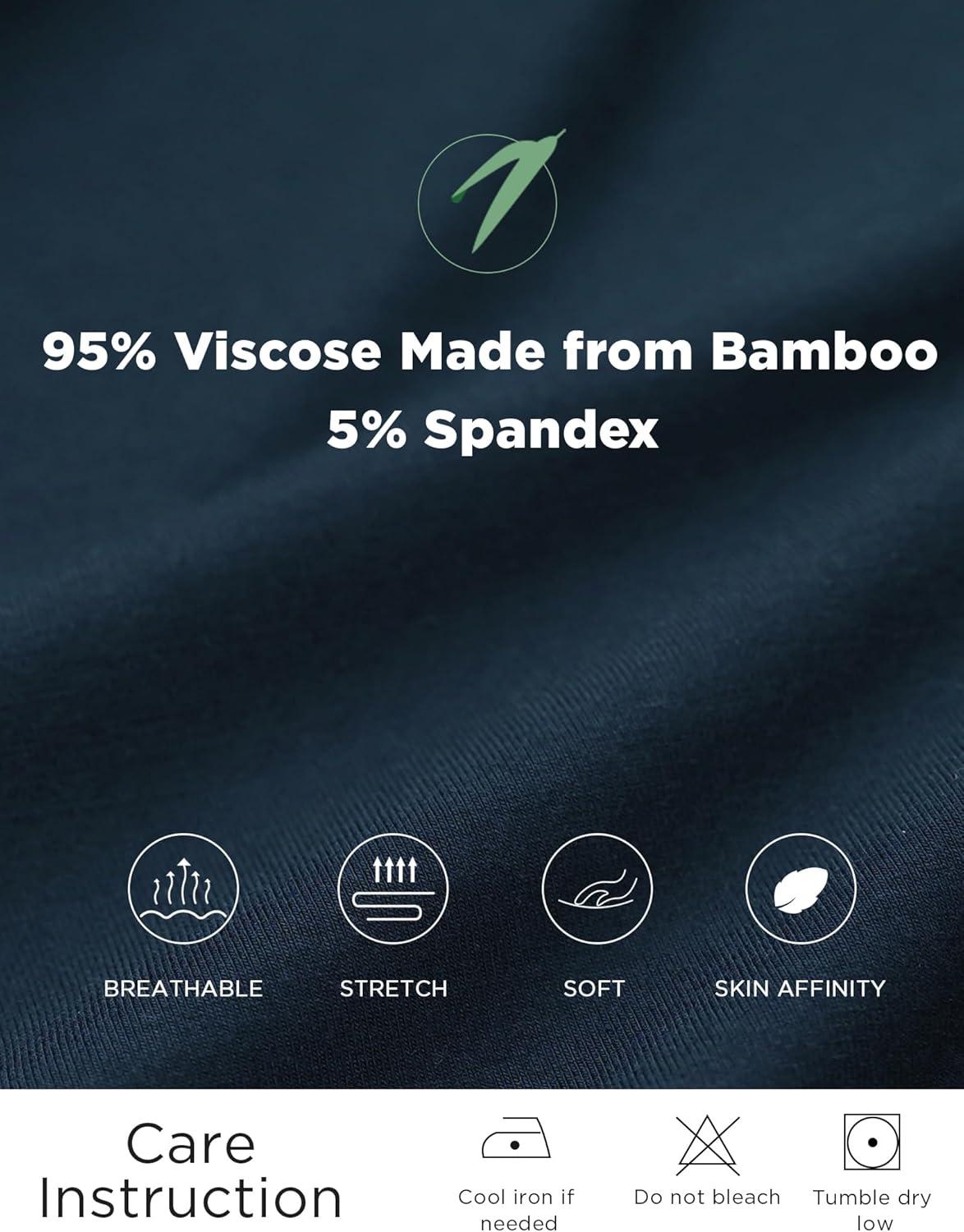imageGYS Bamboo Viscose Sleep Shirt for Women Long Sleeve RelaxedFit Casual Tee Shirt Soft Cozy Pajama TopsInk Blue