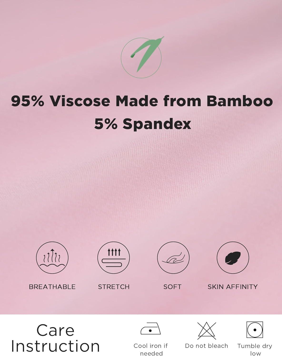 imageGYS Bamboo Viscose Sleep Shirt for Women Long Sleeve RelaxedFit Casual Tee Shirt Soft Cozy Pajama TopsPink