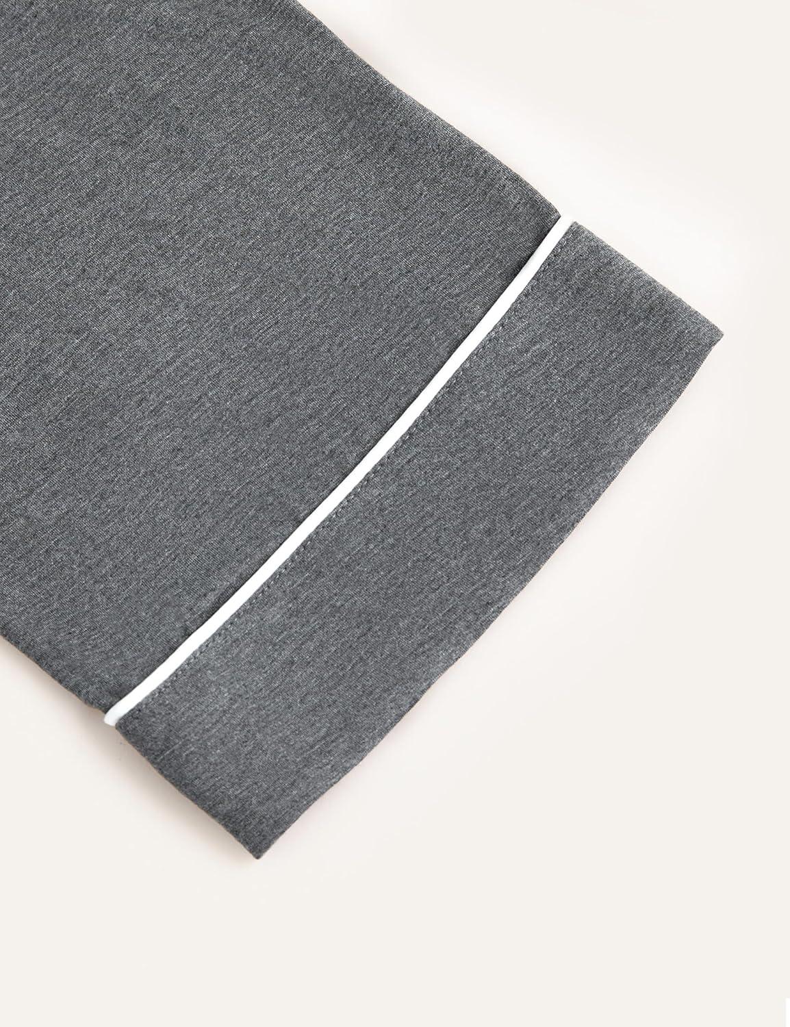 imageGYS Premium Bamboo Viscose Womens Pajama Sets Long Sleeve Button Down 2 Pieces Sleep SetsDark Heather Grey