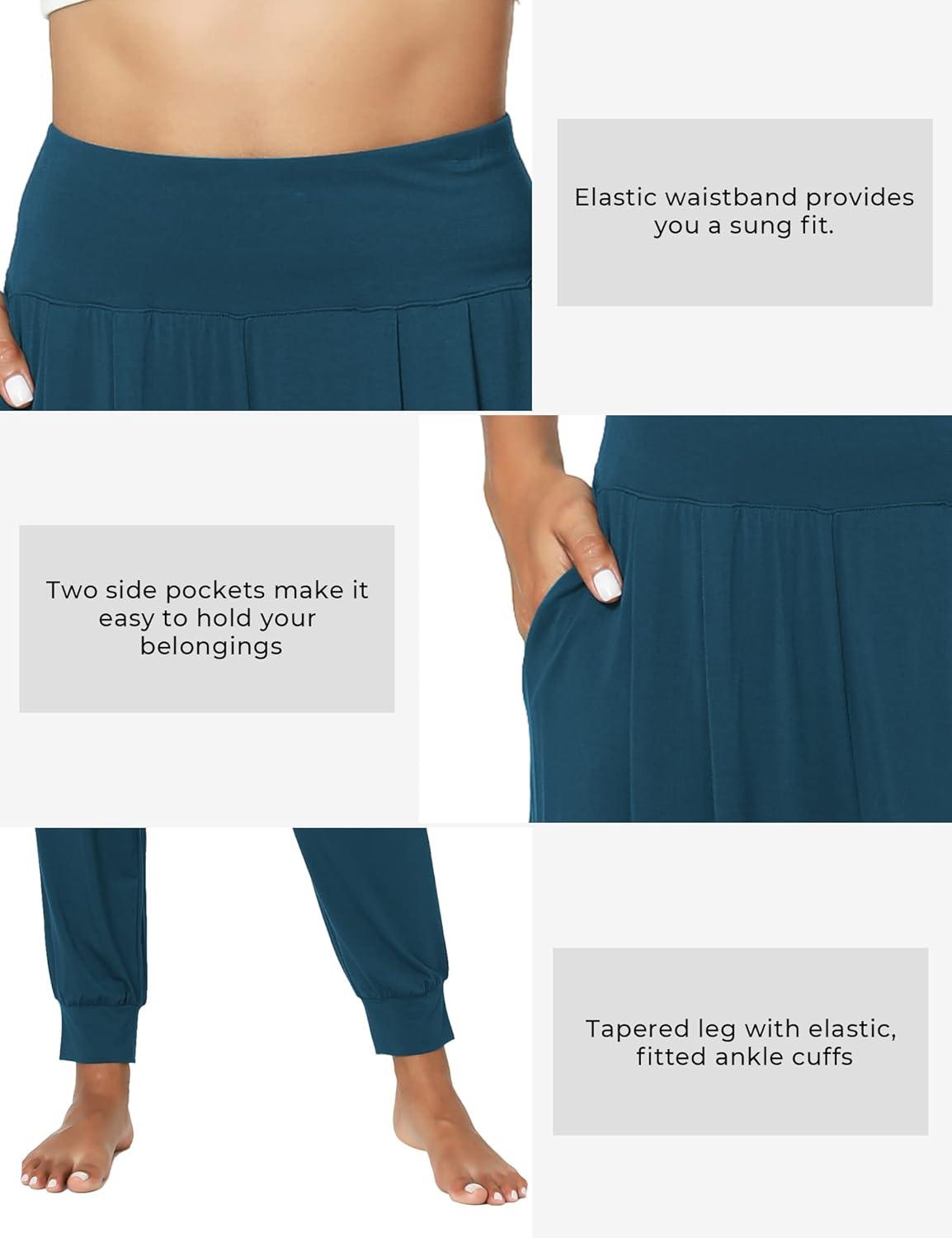 imageGYS Women Pajama Pants Bamboo Viscose HighWaist Soft Sleep Bottoms with PocketsLake Blue