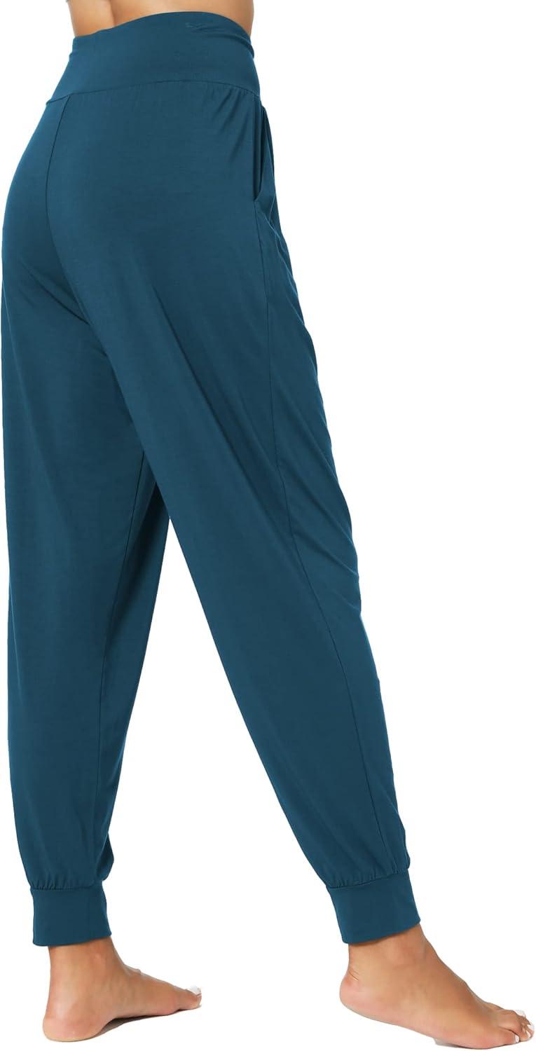 imageGYS Women Pajama Pants Bamboo Viscose HighWaist Soft Sleep Bottoms with PocketsLake Blue