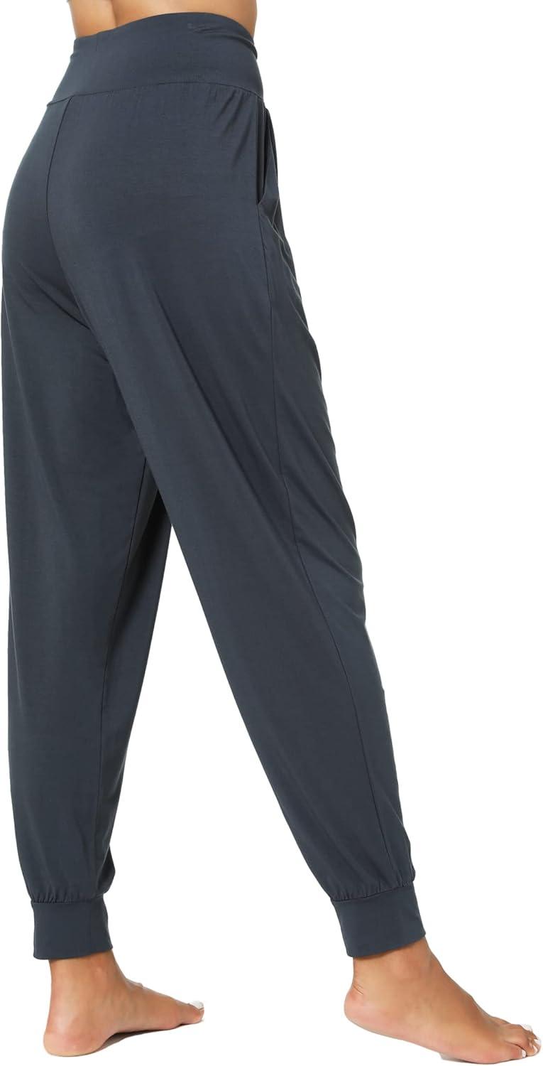 imageGYS Women Pajama Pants Bamboo Viscose HighWaist Soft Sleep Bottoms with PocketsMidnight Blue