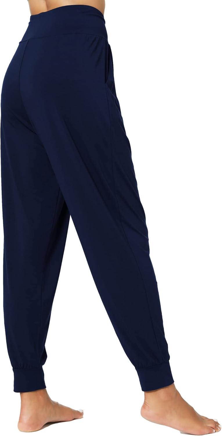 imageGYS Women Pajama Pants Bamboo Viscose HighWaist Soft Sleep Bottoms with PocketsNavy