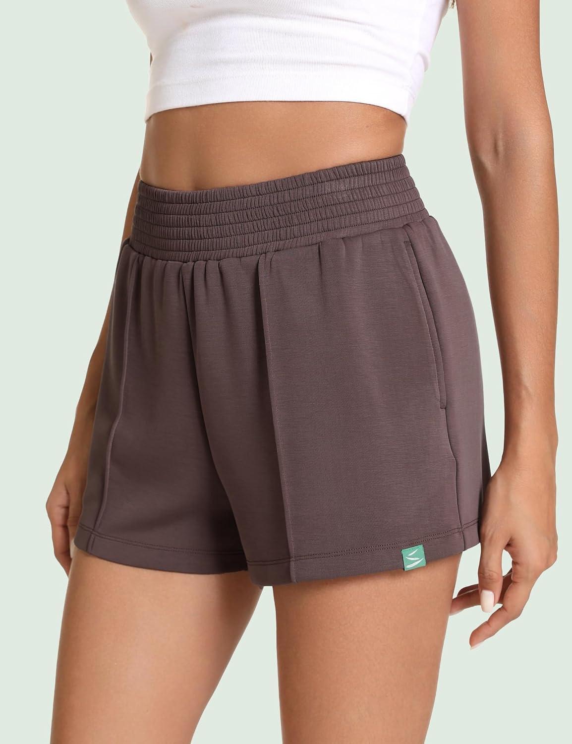 imageGYS Womens Pajama Shorts Comfy Summer Lounge Shorts with PocketsBrown