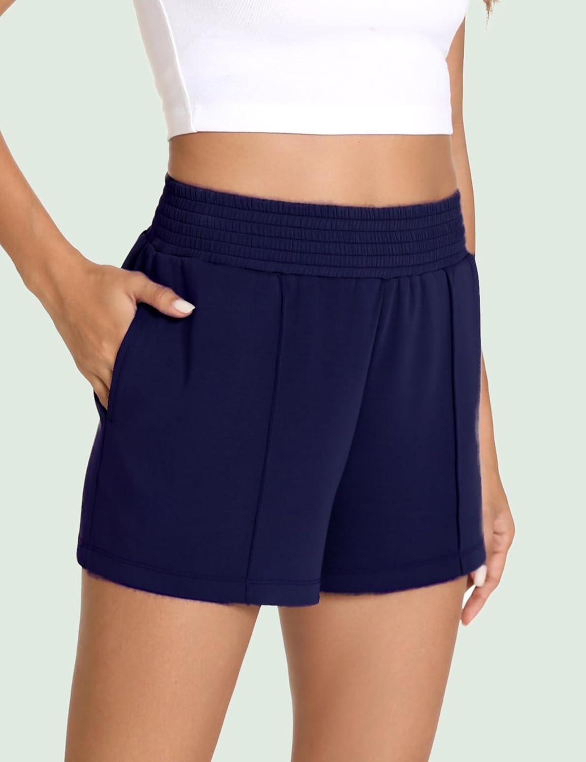 imageGYS Womens Pajama Shorts Comfy Summer Lounge Shorts with PocketsNavy