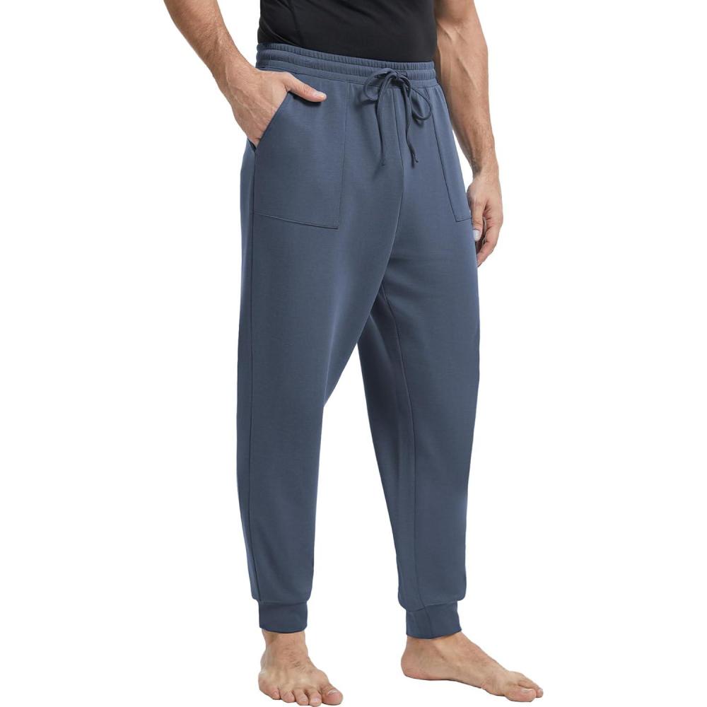 imageGYS Mens Sweatpants Soft Stretch Drawstring Waist Casual Joggers Pants with PocketsGrayish Blue
