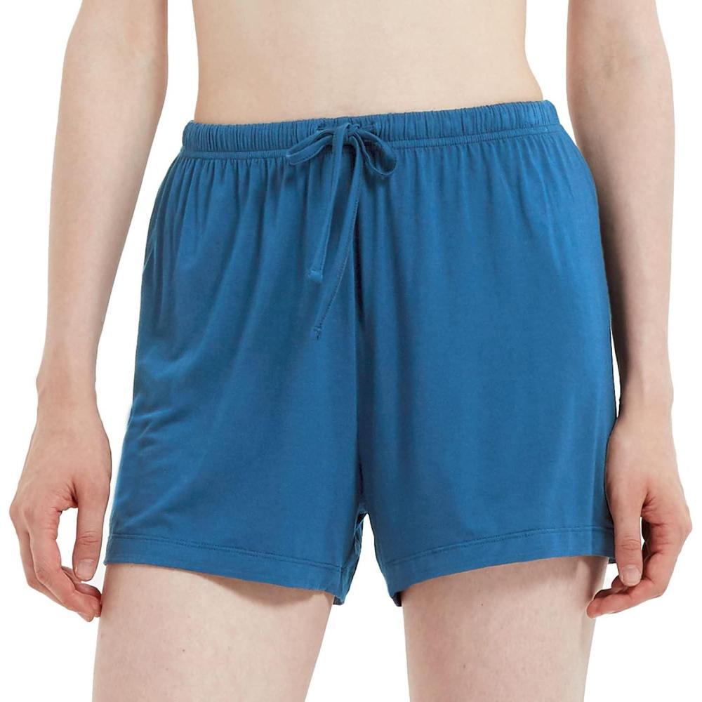 imageGYS Pajama Shorts for Women  Viscose Made from Bamboo Soft Sleep Shorts Stretchy Sleepwear Casual Pj BottomsBlue