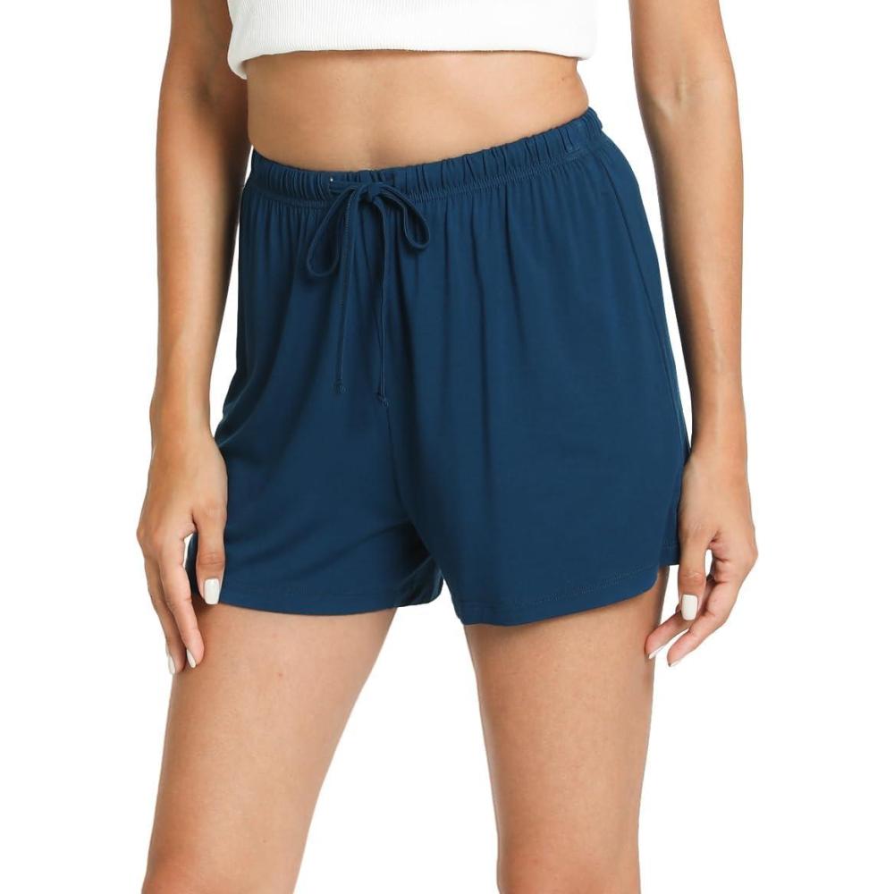 imageGYS Pajama Shorts for Women  Viscose Made from Bamboo Soft Sleep Shorts Stretchy Sleepwear Casual Pj BottomsInk Blue