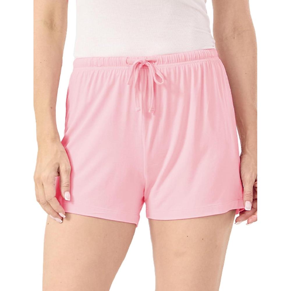 imageGYS Pajama Shorts for Women Viscose Made from Bamboo Soft Sleep Shorts Stretchy Sleepwear Casual Pj BottomsPink