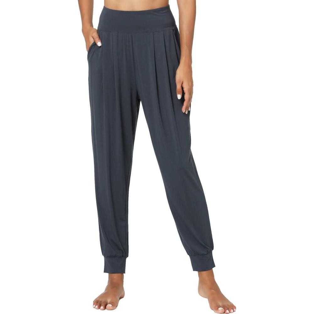 imageGYS Women Pajama Pants Bamboo Viscose HighWaist Soft Sleep Bottoms with PocketsMidnight Blue