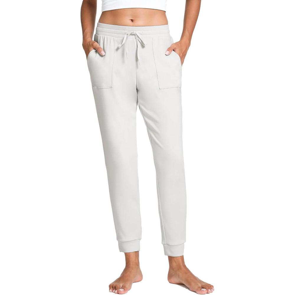 imageGYS Womens Pajama Pants Drawstring Waistband Jogger Lounge Pants with PocketsLight Grey