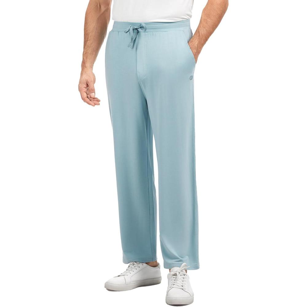 imageMens Bamboo Viscose Pajama Pants UltraSoft Breathable and Cooling Sleep Bottoms with Stretchturquoise