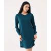 Bamboo Viscose Nightgowns for Women Long Sleeve Crew Neck Soft Sleepwear(Ink Blue)