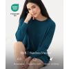 Bamboo Viscose Nightgowns for Women Long Sleeve Crew Neck Soft Sleepwear(Ink Blue)