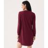 Bamboo Viscose Nightgowns for Women Long Sleeve Crew Neck Soft Sleepwear(Wine Red)