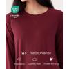 Bamboo Viscose Nightgowns for Women Long Sleeve Crew Neck Soft Sleepwear(Wine Red)