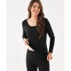 Bamboo Viscose Women’s Long Johns Sets Thermal Underwear Long Sleeve Base Layer(Black)