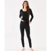 Bamboo Viscose Women’s Long Johns Sets Thermal Underwear Long Sleeve Base Layer(Black)