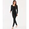 Bamboo Viscose Women’s Long Johns Sets Thermal Underwear Long Sleeve Base Layer(Black)