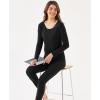 Bamboo Viscose Women’s Long Johns Sets Thermal Underwear Long Sleeve Base Layer(Black)