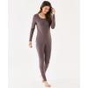 Bamboo Viscose Women’s Long Johns Sets Thermal Underwear Long Sleeve Base Layer(Khaki)