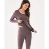 Bamboo Viscose Women’s Long Johns Sets Thermal Underwear Long Sleeve Base Layer(Khaki)