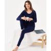 Bamboo Viscose Women’s Long Johns Sets Thermal Underwear Long Sleeve Base Layer(Navy)