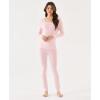 Bamboo Viscose Women’s Long Johns Sets Thermal Underwear Long Sleeve Base Layer(Pink)