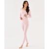 Bamboo Viscose Women’s Long Johns Sets Thermal Underwear Long Sleeve Base Layer(Pink)