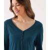 Bamboo Viscose Women’s Pajama Sets Long Sleeve V Neck Sleepwear(Ink Blue)