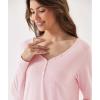 Bamboo Viscose Women’s Pajama Sets Long Sleeve V Neck Sleepwear(Pink)