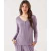 Bamboo Viscose Women’s Pajama Sets Long Sleeve V Neck Sleepwear(Violet)