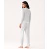 Bamboo Viscose Women’s Pajama Sets Long Sleeve V Neck Sleepwear(White)