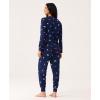Bamboo Viscose Womens Pajamas Set, Long Sleeve Sleepwear Tops with Jogger Pants Pjs Sets(Navy Christmas Puppy)