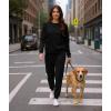 GYS 2 Piece Sets for Women Sweatsuit Lounge Set Matching Sweatshirt Sweatpants Fall Travel Outfits Tracksuit with Pockets(Black)
