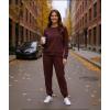 GYS 2 Piece Sets for Women Sweatsuit Lounge Set Matching Sweatshirt Sweatpants Fall Travel Outfits Tracksuit with Pockets(Chocolate)