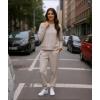 GYS 2 Piece Sets for Women Sweatsuit Lounge Set Matching Sweatshirt Sweatpants Fall Travel Outfits Tracksuit with Pockets(Deep Beige)