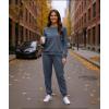 GYS 2 Piece Sets for Women Sweatsuit Lounge Set Matching Sweatshirt Sweatpants Fall Travel Outfits Tracksuit with Pockets(Grayish Blue)