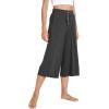 GYS Bamboo Viscose Capri Pants for Women Wide Leg Pajama Lounge Pants with Pockets Comfy Loose Cropped Yoga Pants(Dark Heather Grey)