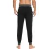 GYS Bamboo Viscose Men’s Pajama Pants Soft Joggers PJ Bottoms with Pockets and Drawstring(Black)