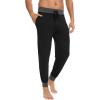 GYS Bamboo Viscose Men’s Pajama Pants Soft Joggers PJ Bottoms with Pockets and Drawstring(Black)