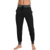 GYS Bamboo Viscose Men’s Pajama Pants Soft Joggers PJ Bottoms with Pockets and Drawstring(Black)