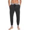 GYS Bamboo Viscose Men’s Pajama Pants Soft Joggers PJ Bottoms with Pockets and Drawstring(Black Melange)