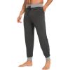 GYS Bamboo Viscose Men’s Pajama Pants Soft Joggers PJ Bottoms with Pockets and Drawstring(Black Melange)