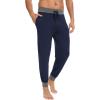GYS Bamboo Viscose Men’s Pajama Pants Soft Joggers PJ Bottoms with Pockets and Drawstring(Navy)